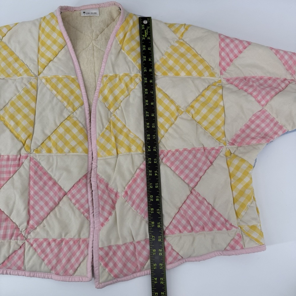 Patchwork Quilted Jacket - Pink, Yellow, Blue - image 7